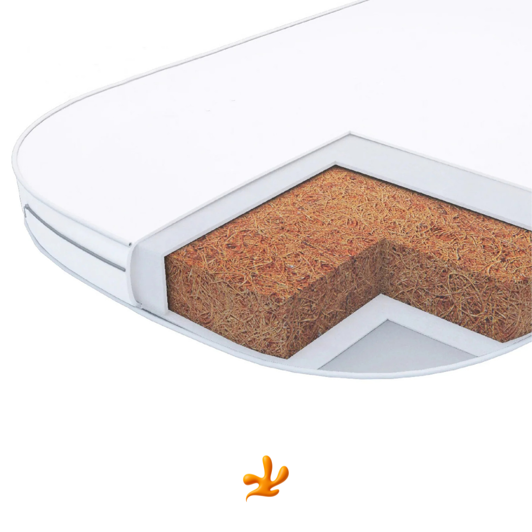 Dětská matrace z kokosového vlákna Mococo Gekko pro kolébky Zukko a Zukko Soft 80×60×7 cm.